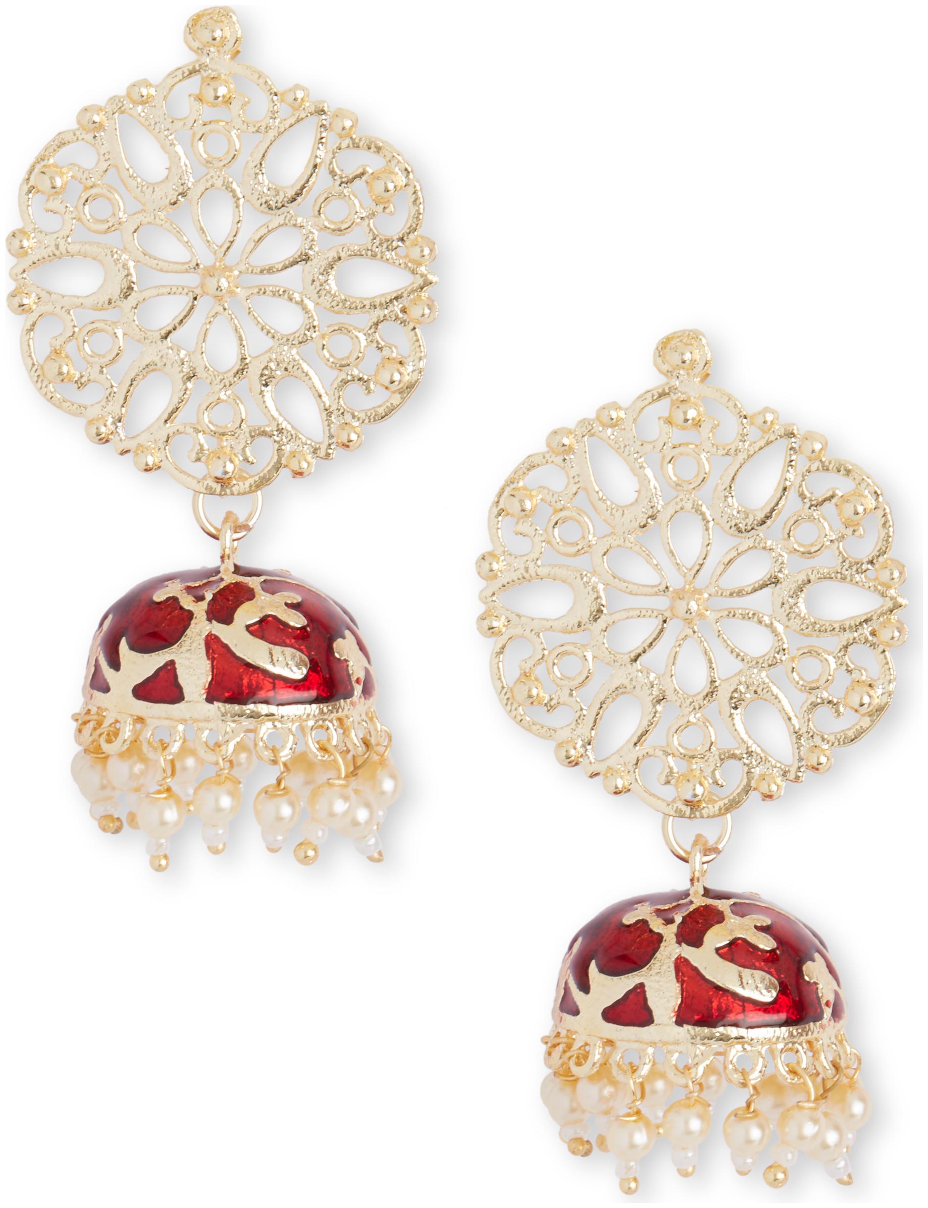 

DC Stylish Gold Plated Latest Design Pearl Meenakari Jhumki Earring for Women and Girls AGP-ER-5040-49