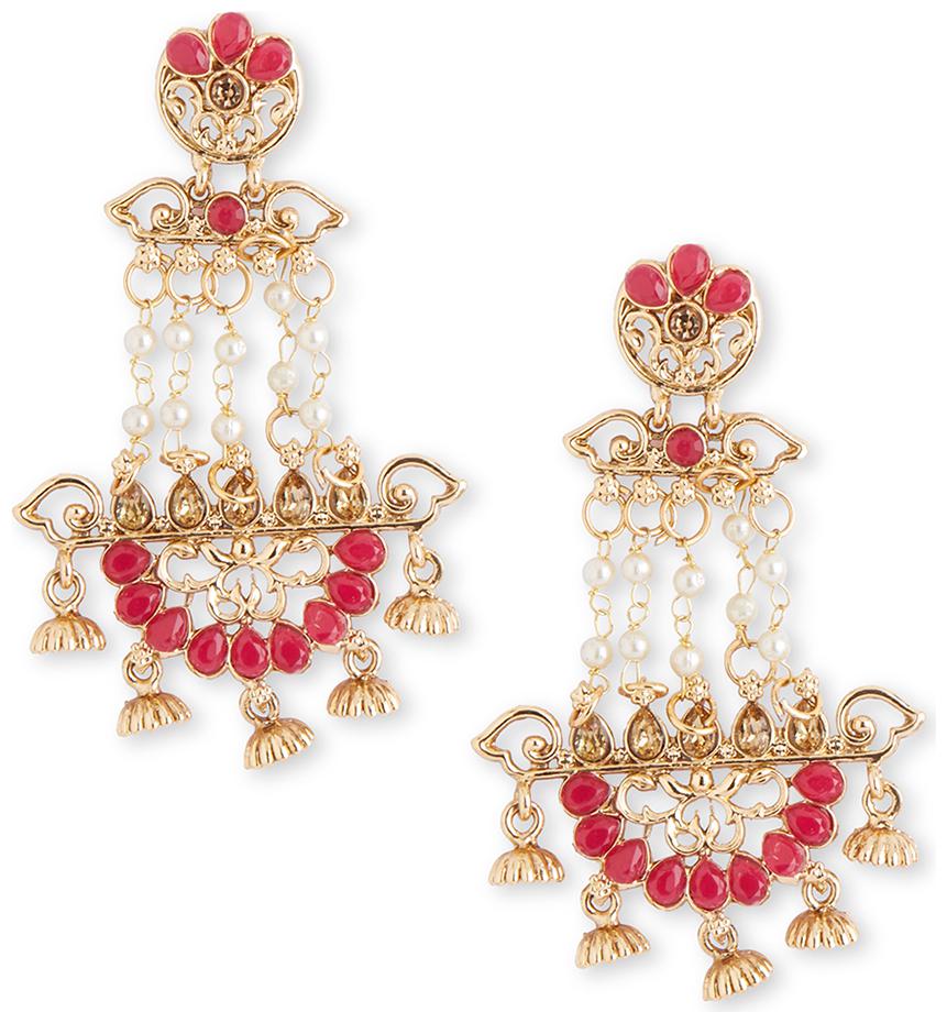 

DC Stylish Sparkling Gold Plated PolkiStone Pearl Earring for Women and Girls AG-ER-3747-W