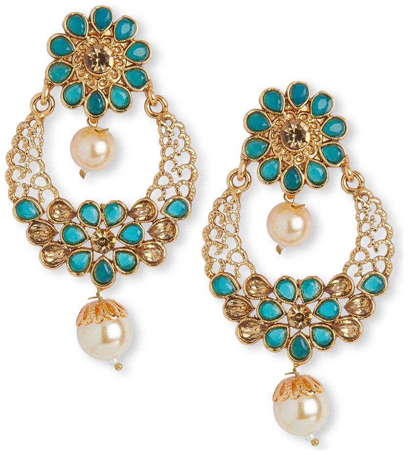 

DC Women Gold-Plated Artificial Stones And Beads Drop Earring