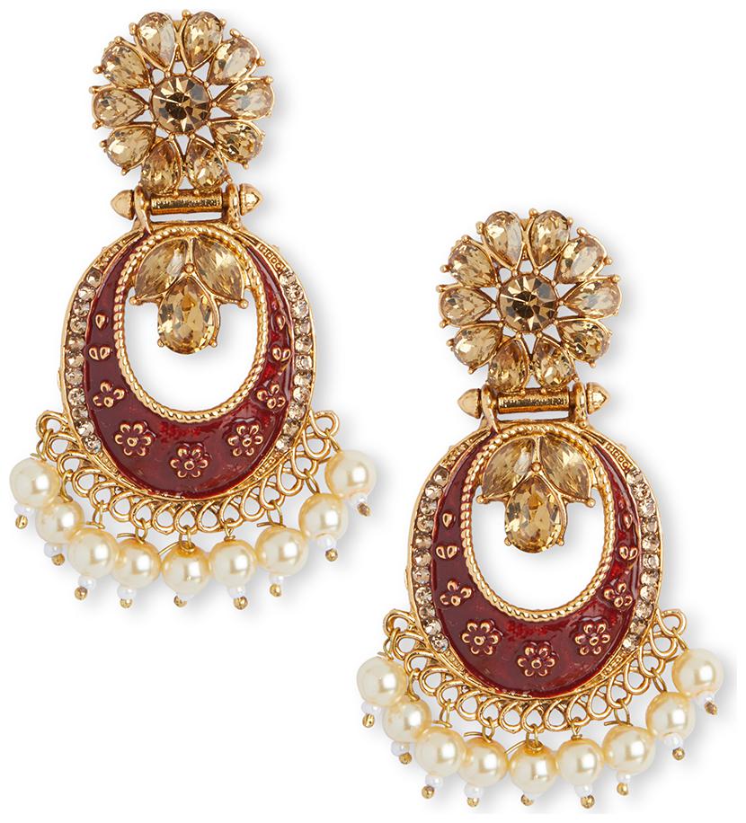 

DC Women Gold-Plated Artificial Stones And Beads Drop Earring
