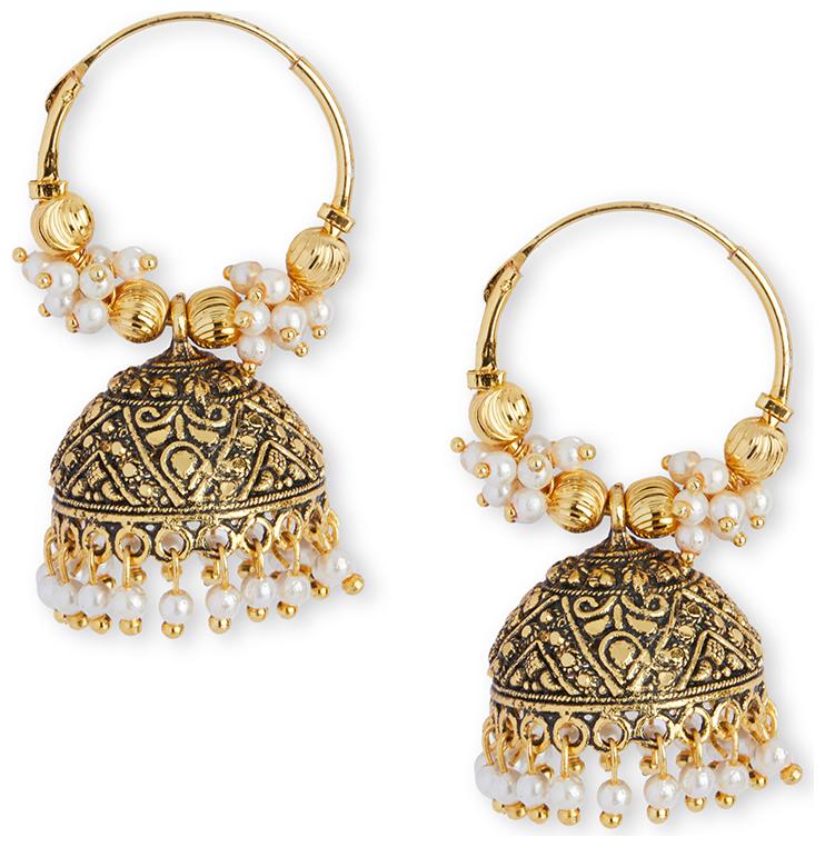 

DC Women Gold-Plated Artificial Stones And Beads Jhumki