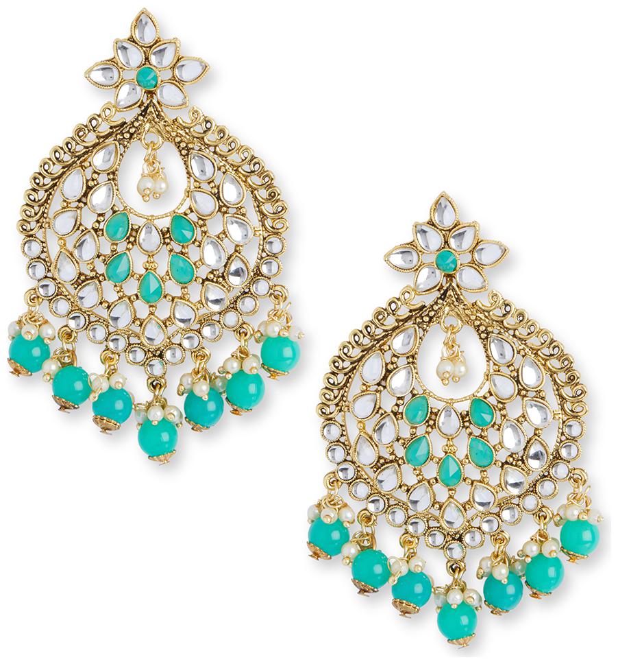 

DC Women Gold-Plated Artificial Stones And Beads Drop Earring
