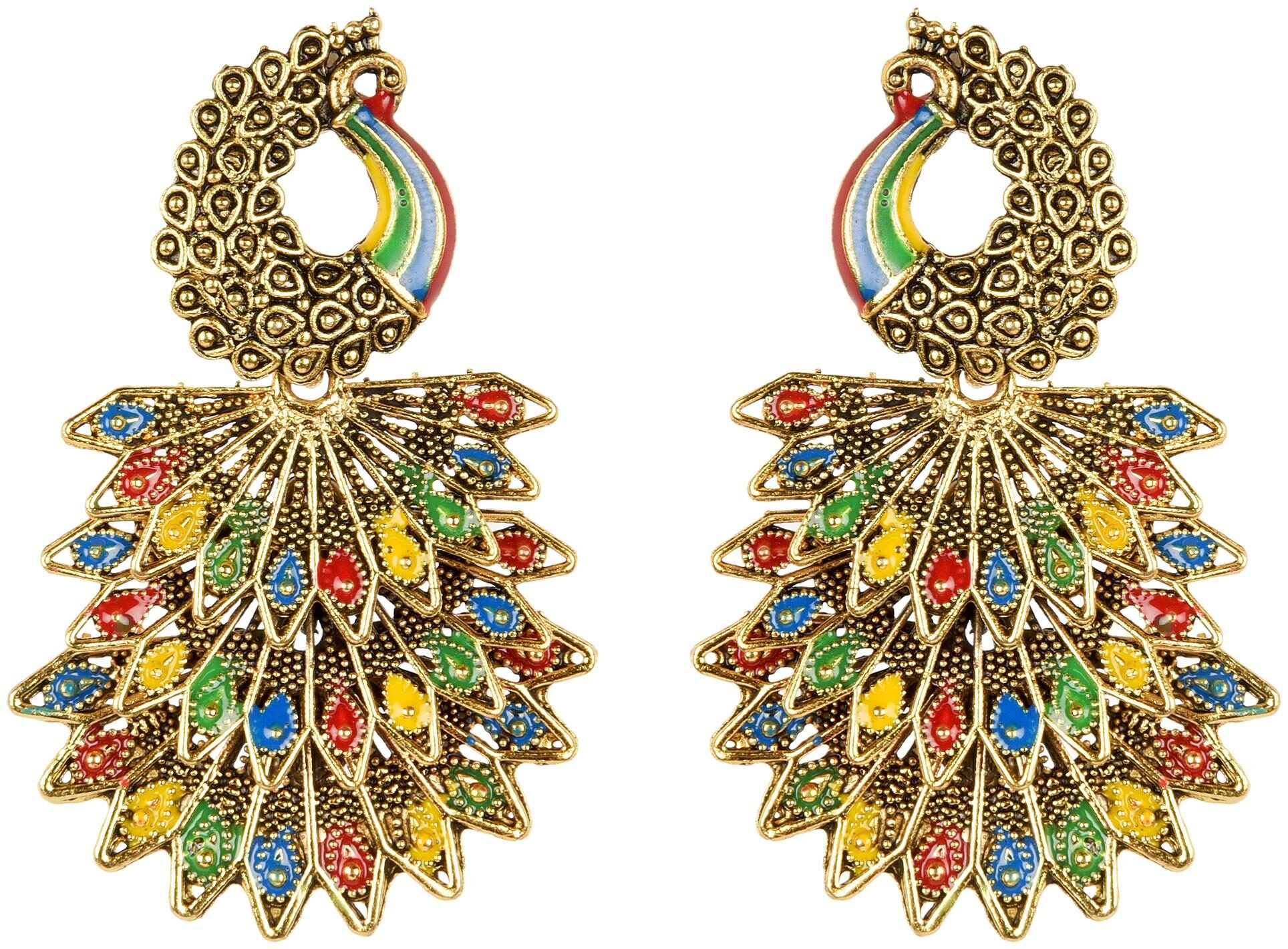 

Desi Colour Designer Peacock Jhumki