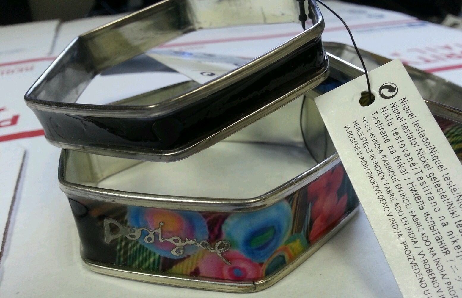 

Desigual Authentic Women s Home Made Bangle Multi Color Pulse Hexagono 27W5507
