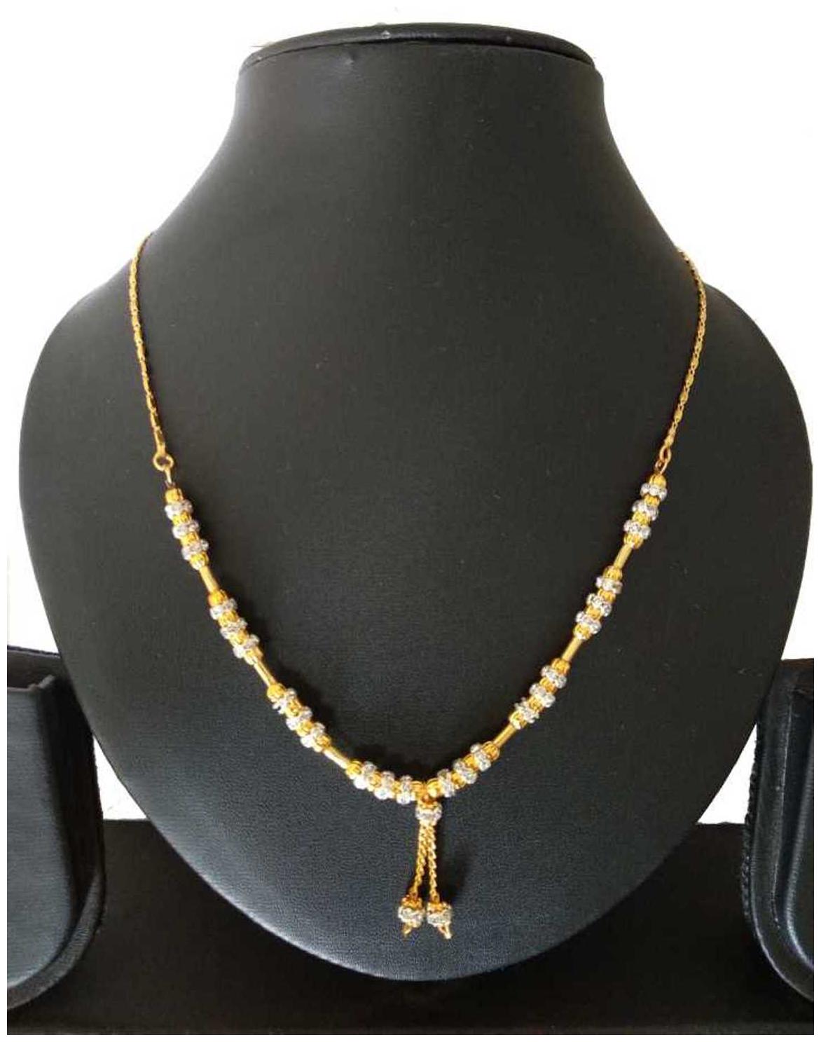 

DIMIKI Excellernt Quality American Diamond Designer Gold Plated Alloy Mangalsutra for Women