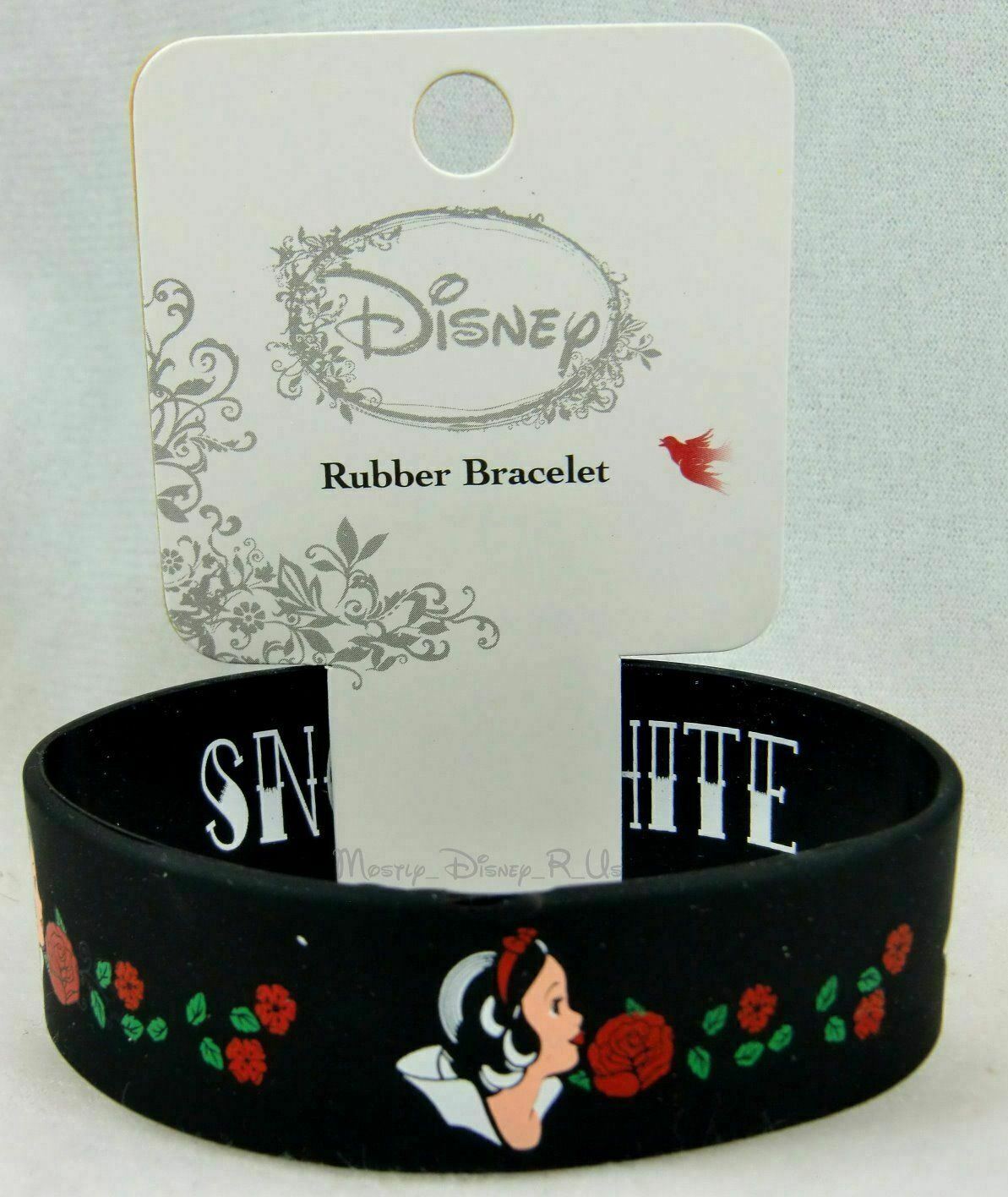 

Disney Princess Snow White with Red Roses Black Rubber Bracelet New