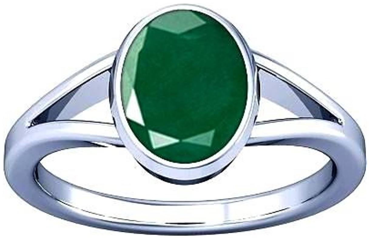 

Divya Shakti 7 25-7 50 Ratti Emerald Panna Gemstone Silver Ring