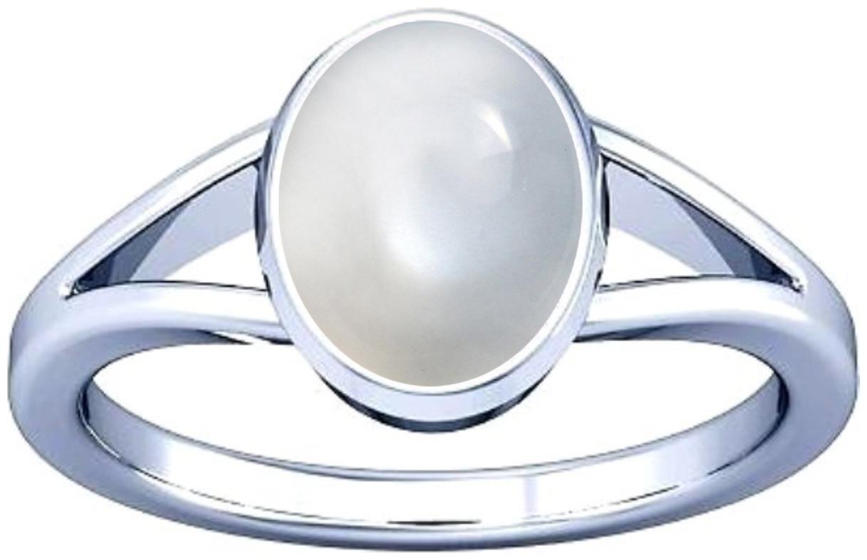

Divya Shakti 7 25-7 50 Ratti Moostone Chandramani Gemstone Silver Ring AAA Quality