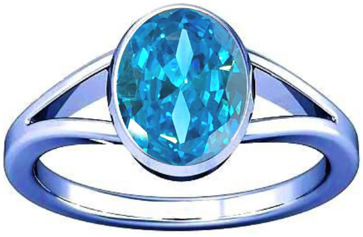 

Divya Shakti 7 25-7 50 Ratti Aquamarine Beruj Gemstone Silver Ring AAA Quality
