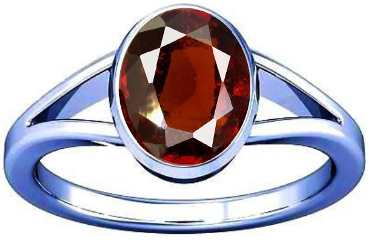 

Divya Shakti 7 25-7 50 Ratti Gomed Hessonite Gemstone Silver Ring AAA Quality