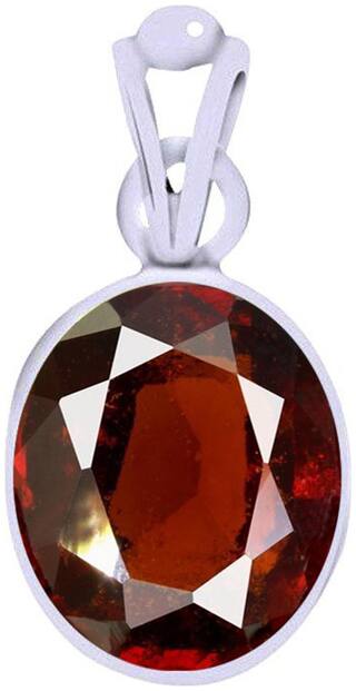 Divya Shakti 15.25-15.50 Ratti Hessonite Pendant/Locket (GOMED Stone Silver Pendant) AAA Quality Gemstone