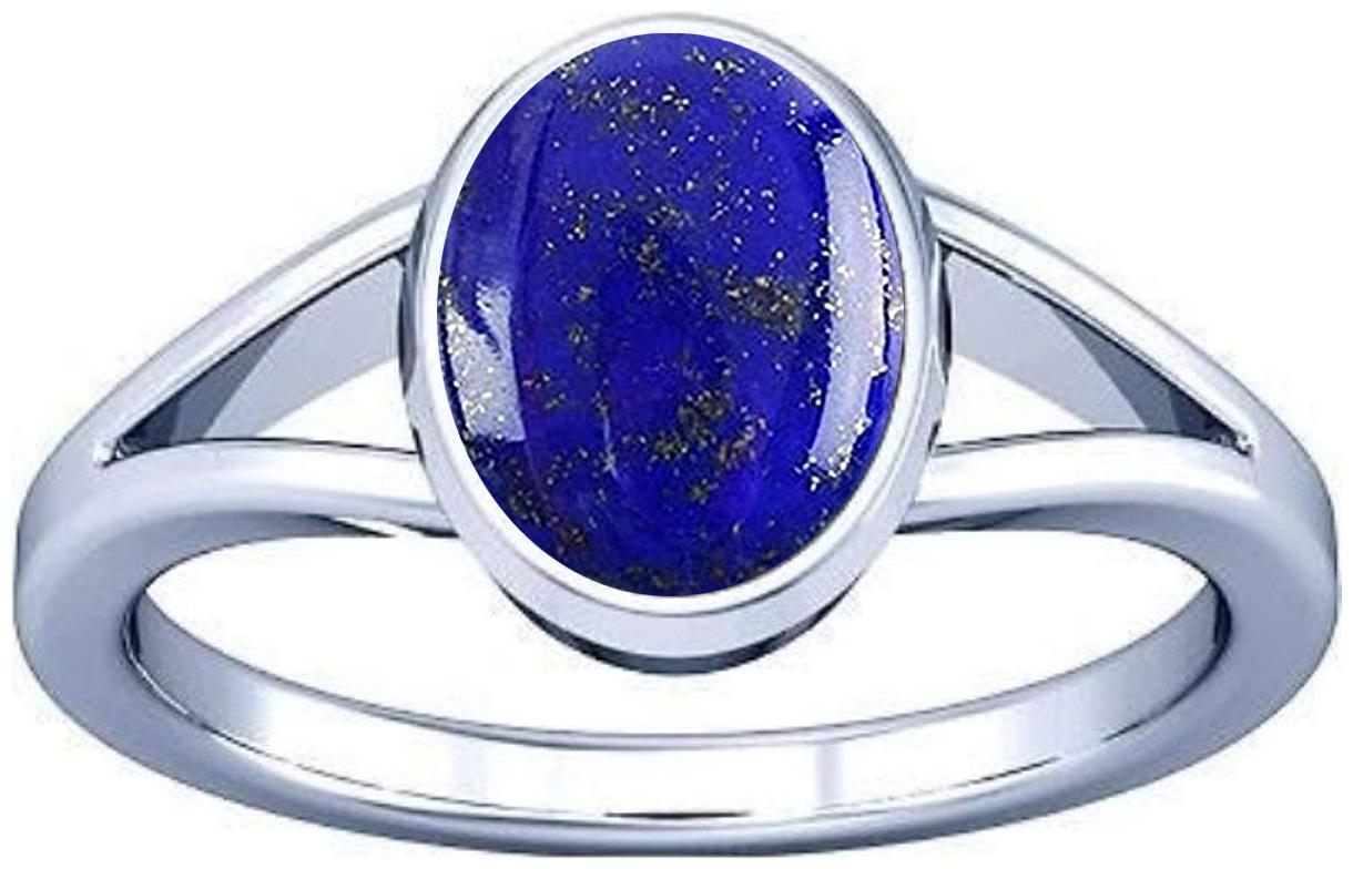 

Divya Shakti 7 25-7 50 Ratti Lapis Lazuli Lajward Gemstone Silver Ring AAA Quality