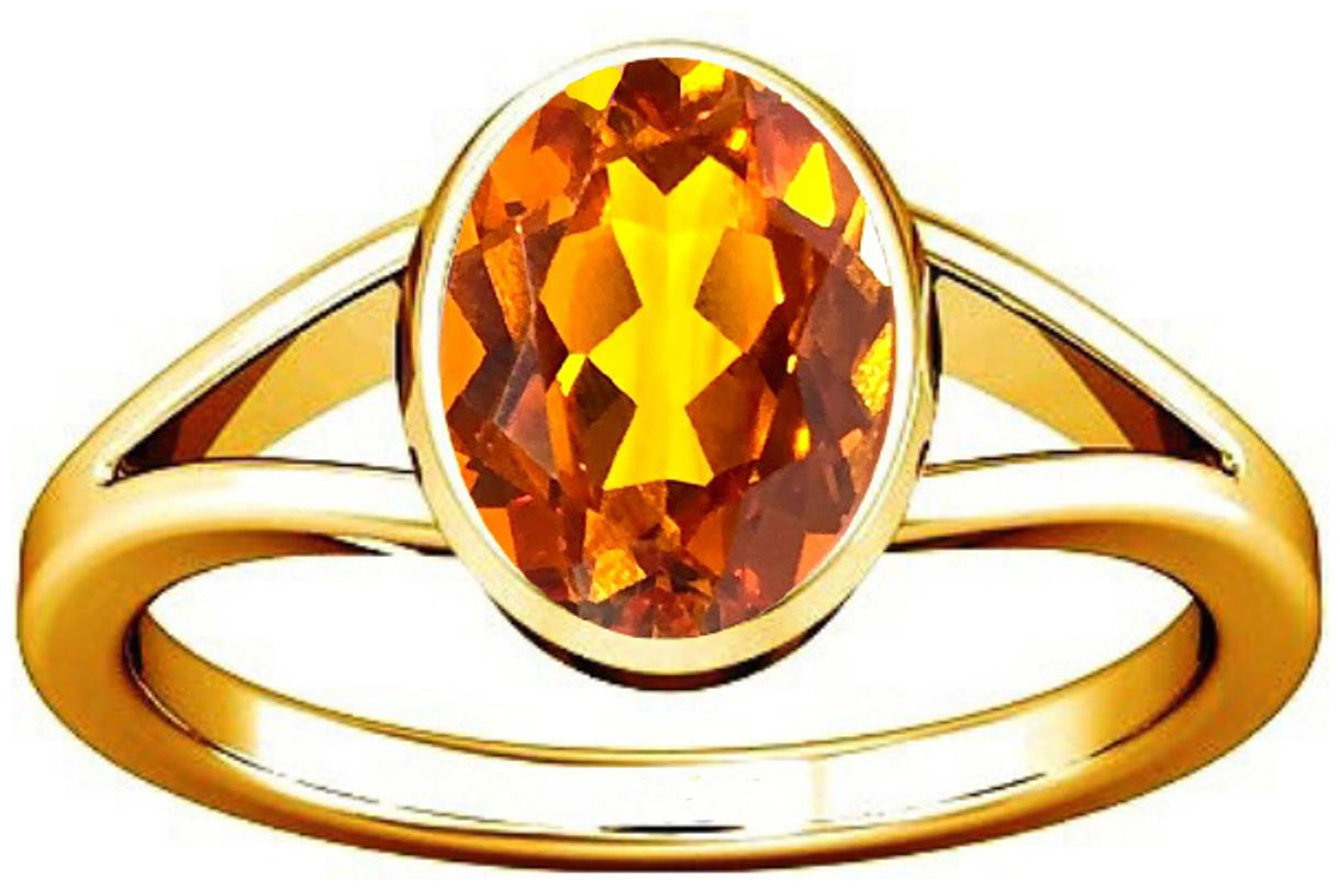 

Divya Shakti 7 25-7 50 Ratti Orange Sapphire Padparadscha Pukhraj Gemstone Panchadhatu Ring AAA Quality