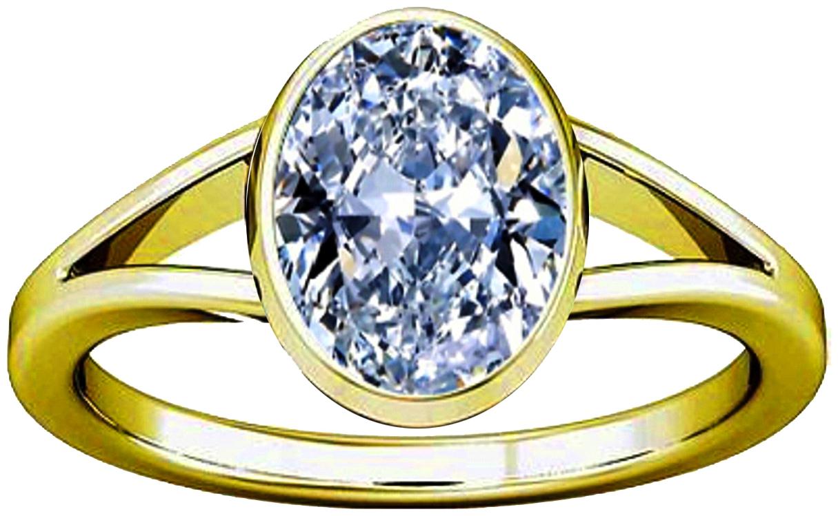 

Divya Shakti 7 25-7 50 Ratti Oval American Diamond Zircon Gemstone Panchadhatu Ring AAA Quality