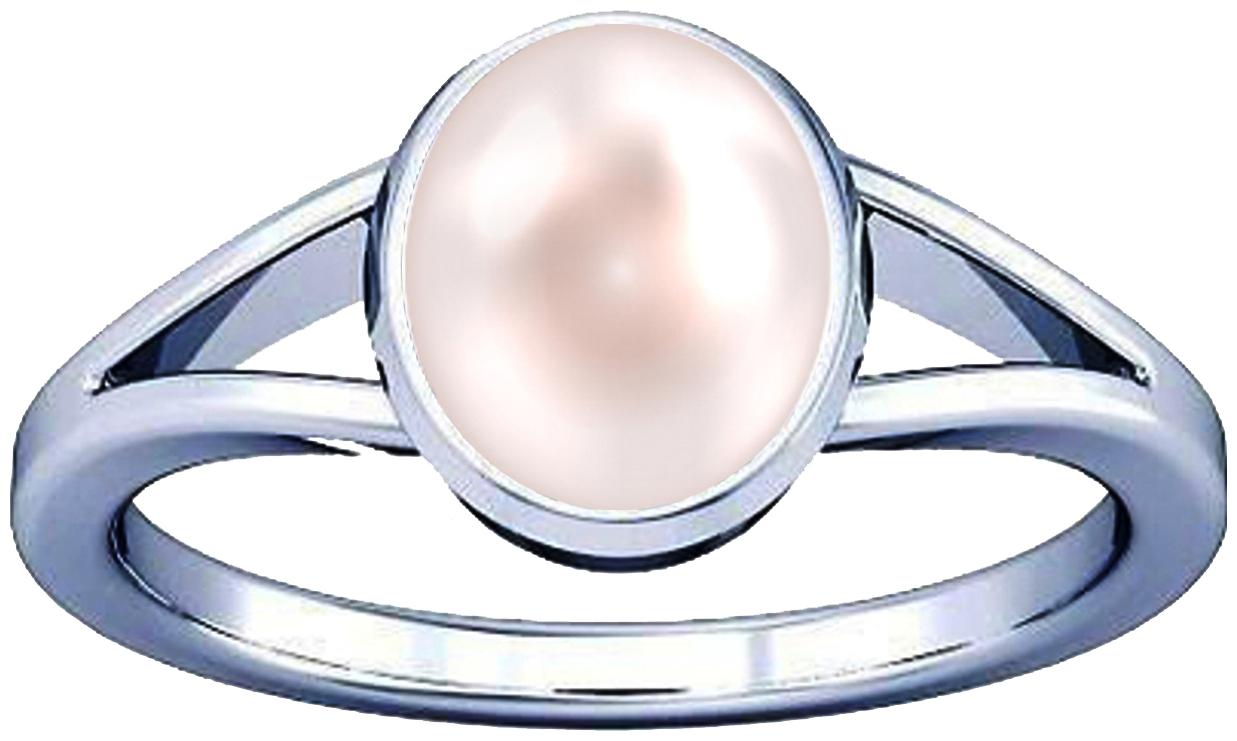 

Divya Shakti 7 25-7 50 Ratti Pearl Moti Mukta Gemstone Silver Ring AAA Quality