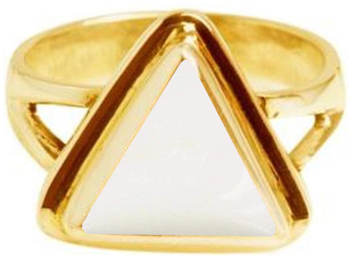 

Divya Shakti 7 25-7 50 Ratti Triangle White Coral Safed Moonga Gemstone Panchadhatu Ring AAA Quality