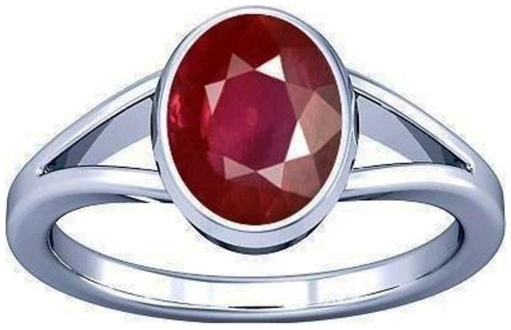 

Divya Shakti 7 25-7 50 Ratti Ruby Maanik Manikya Gemstone silver Ring AAA Quality