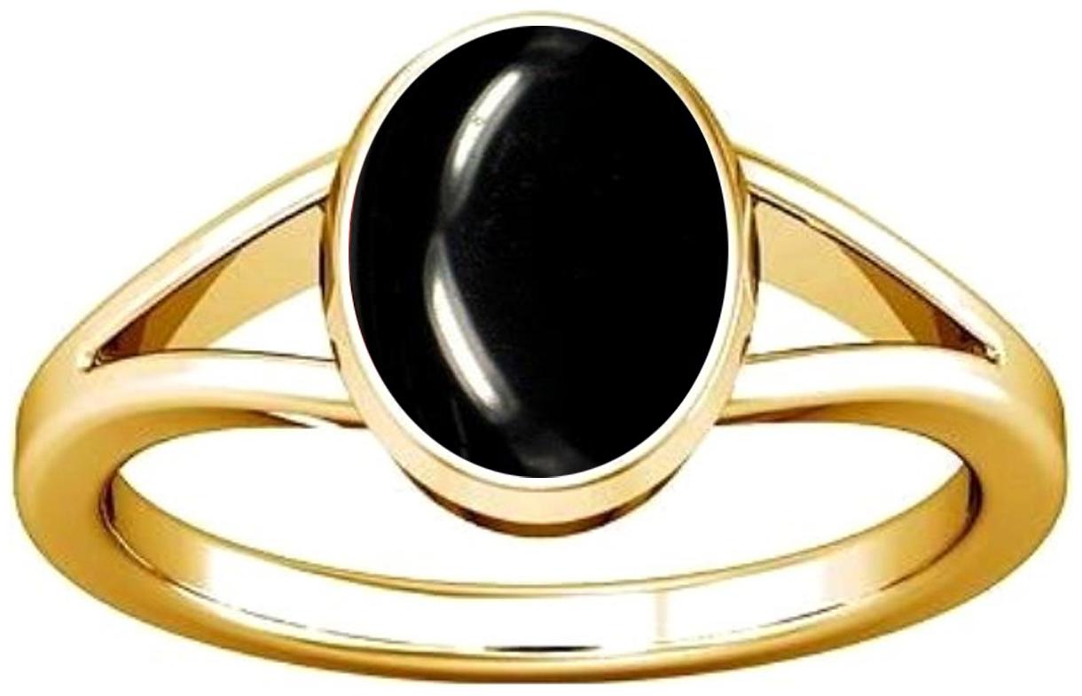 

Divya Shakti 7 25-7 50 Ratti Black Agate Kala Hakik Gemstone Panchadhatu Ring AAA Quality