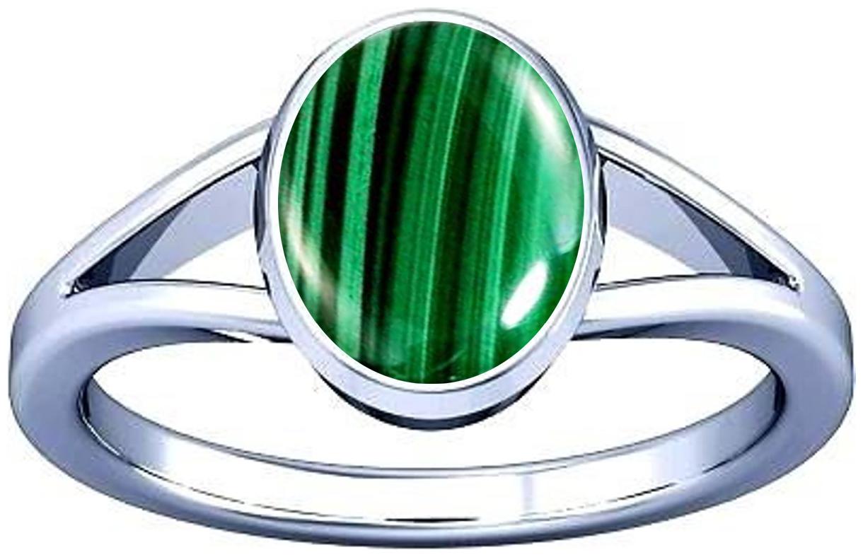 

Divya Shakti 7 25-7 50 Ratti Malachite Dana Firang Gemstone Silver Ring AAA Quality