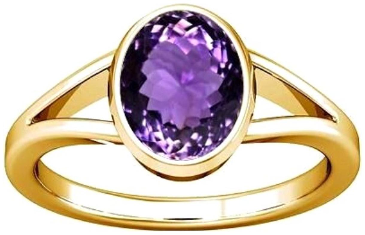 

Divya Shakti 7 25-7 50 Ratti Amethyst Kataila Jamuniya Gemstone Panchadhatu Ring AAA Quality