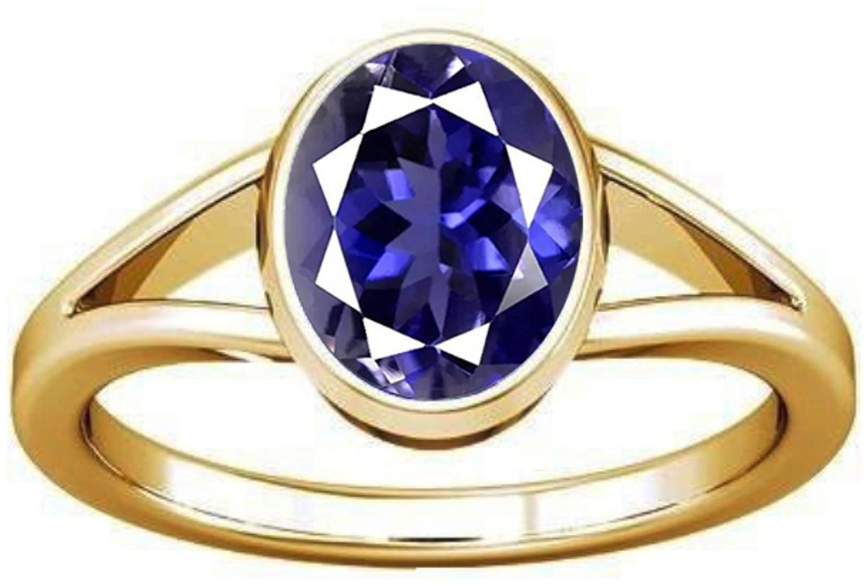 

Divya Shakti 7 25-7 50 Ratti Iolite Neeli Gemstone Panchadhatu Ring AAA Quality