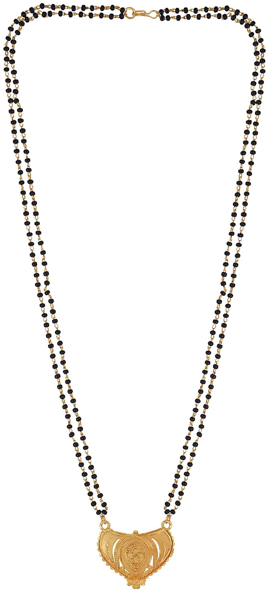 

Dzine Trendz Gold Coated Brass Elegant Heart Shape Design Fashion Mangalsutra Women Traditional