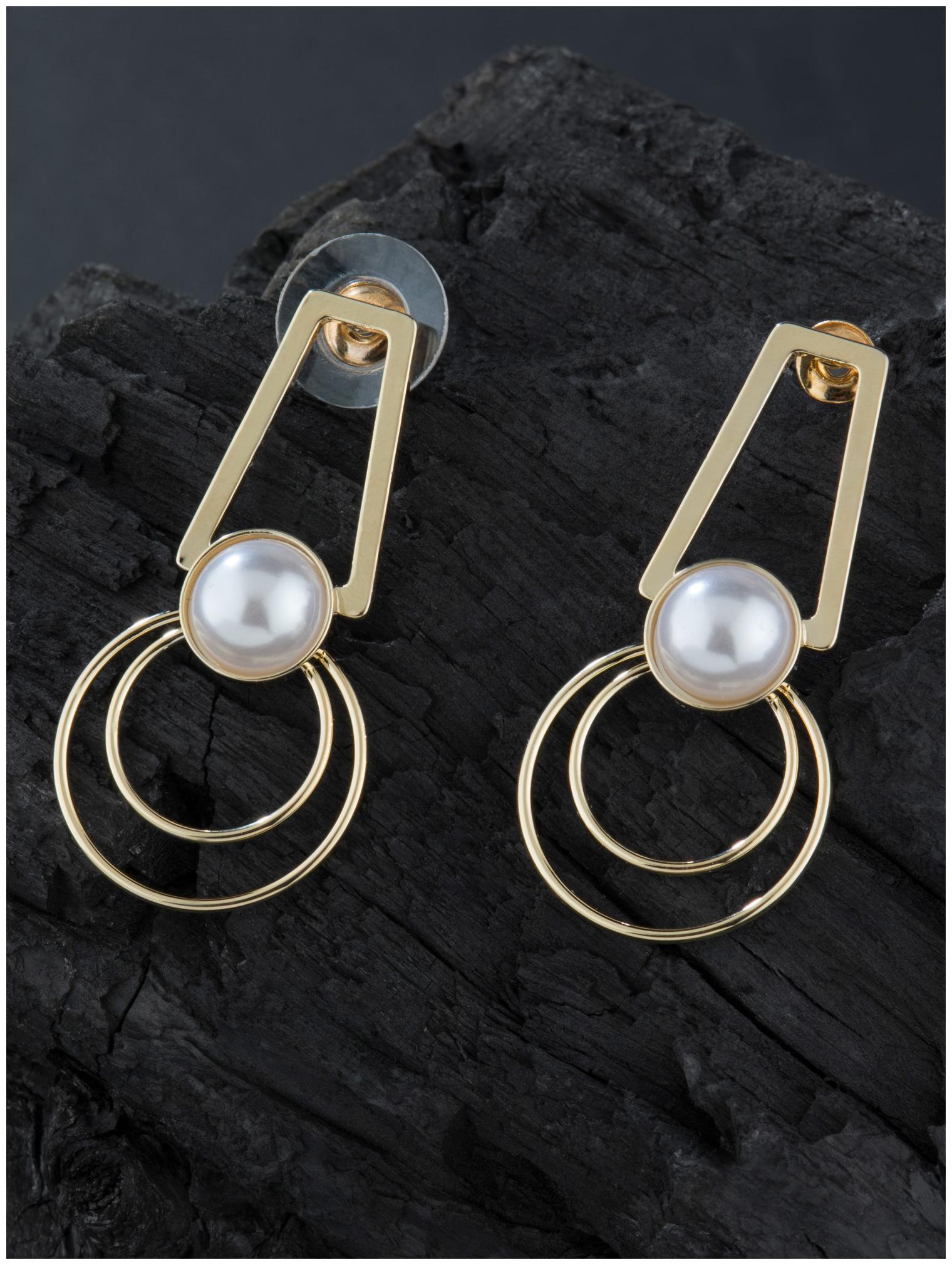 

E2O Antique Beads Gold Alloy Drop Earrings For Women