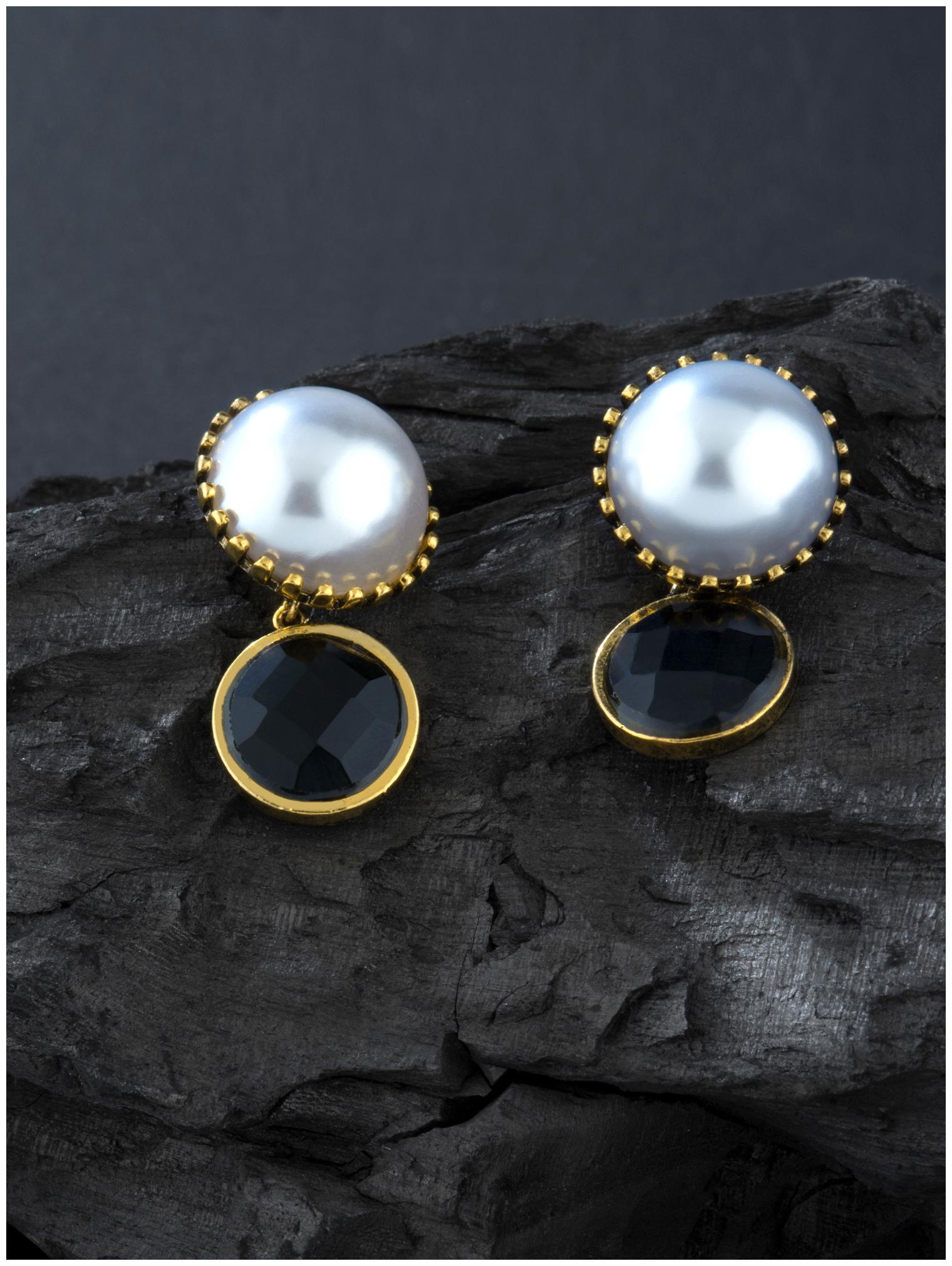 

E2O Antique Beads White Alloy Drop Earrings For Women