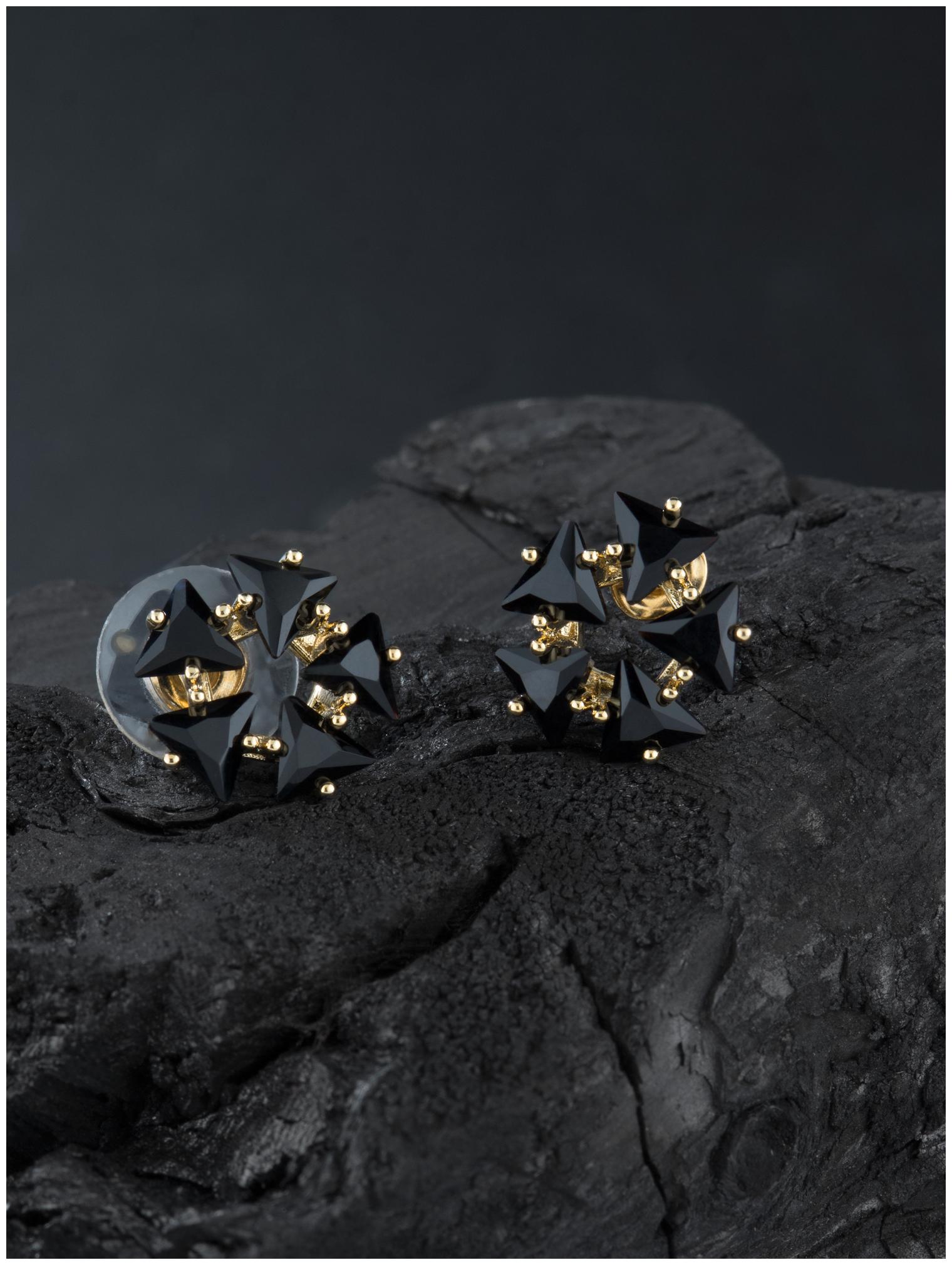 

E2O Antique Beads Black Alloy Stud Earrings For Women