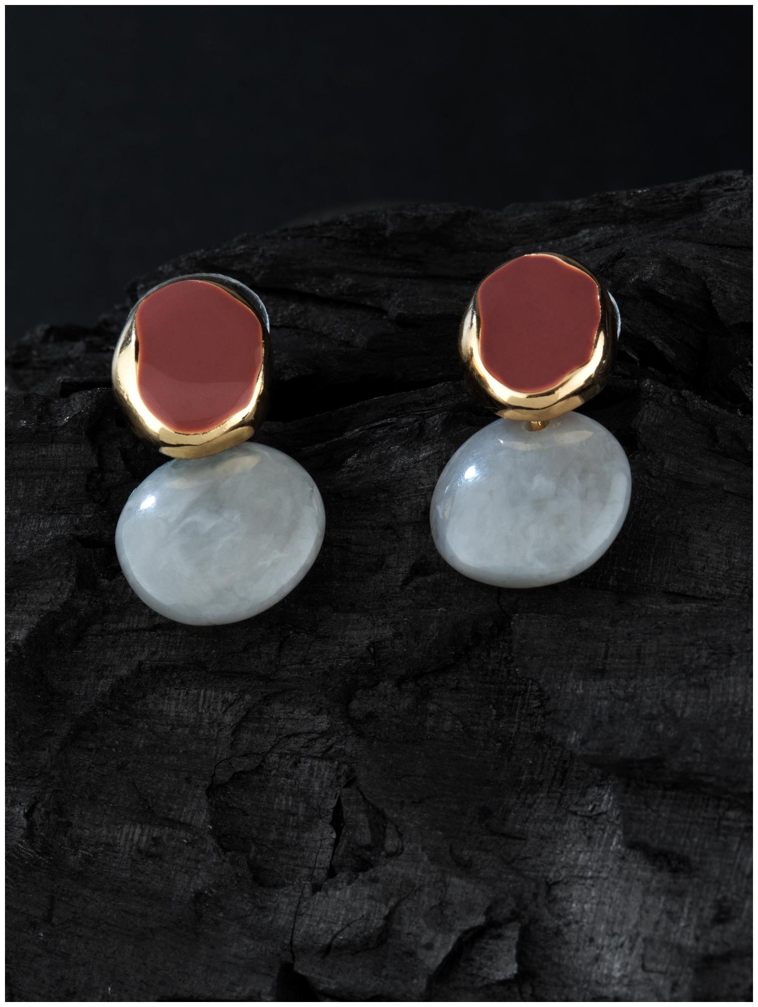 

E2O Antique Beads Pink Alloy Drop Earrings For Women