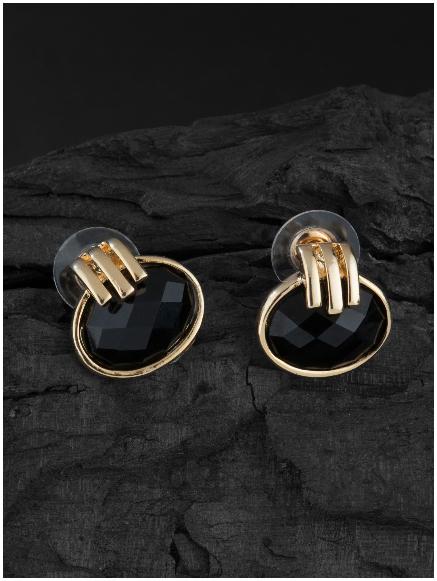 

E2O Antique Beads Black Alloy Stud Earrings For Women