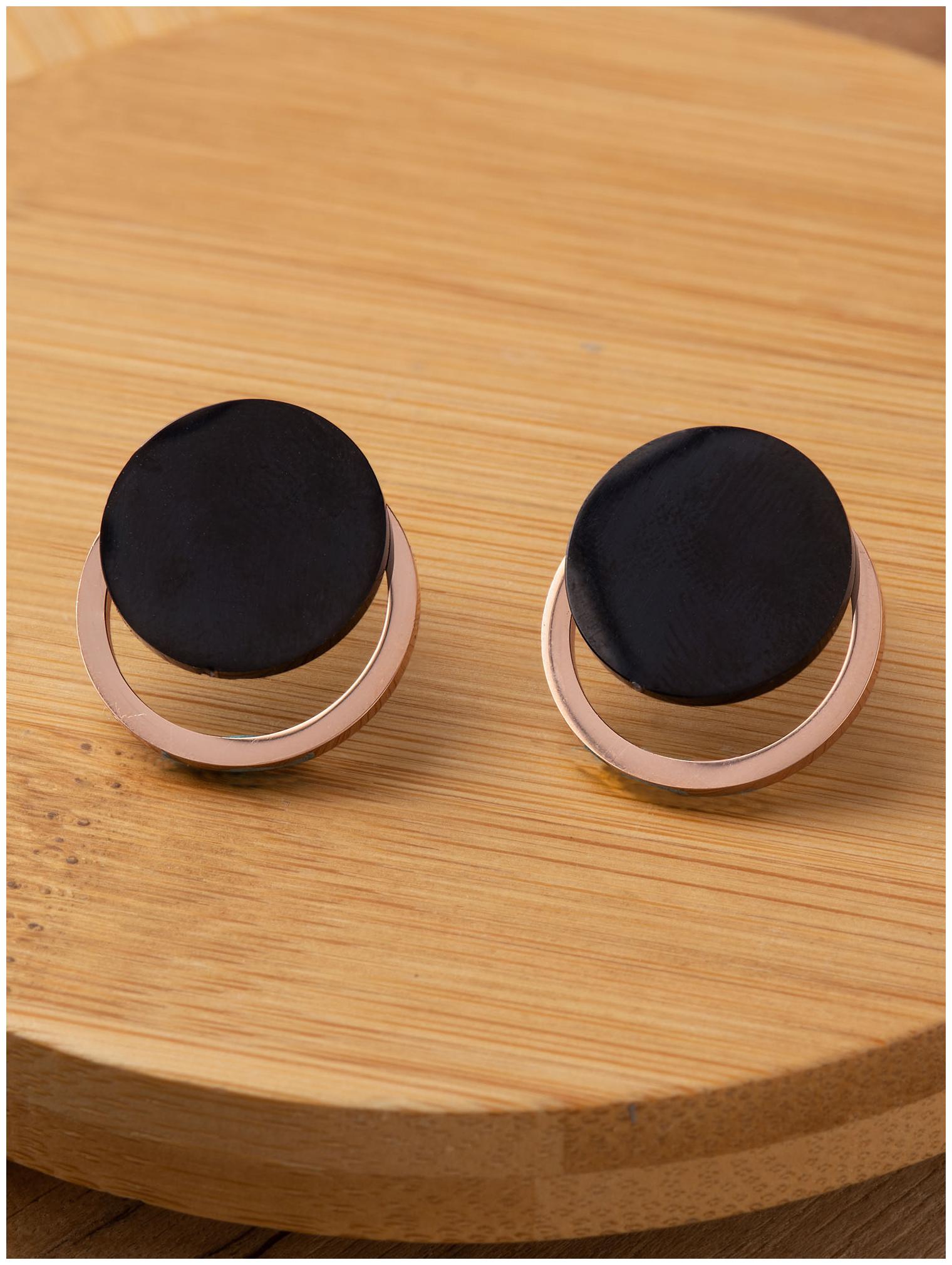

E2O Black Stud Earrings For Women