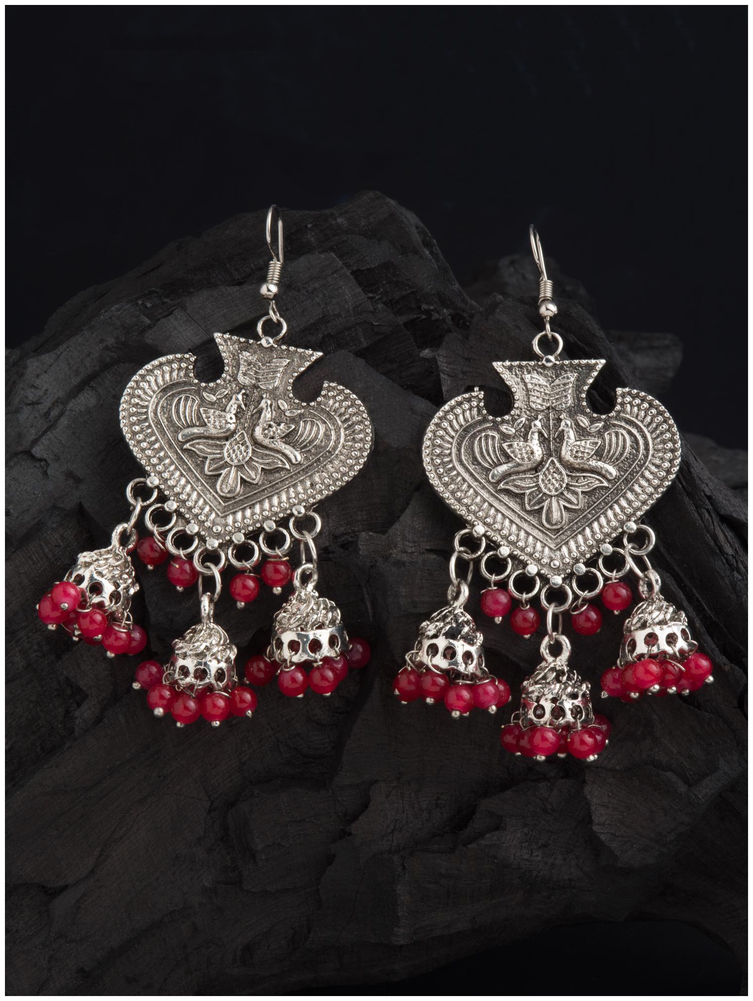 

E2O Classic Silver Dangler Silver-Toned Contemporary Earrings