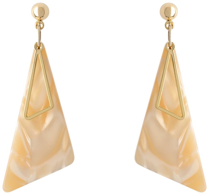 

E2O Contemperory Gold Drop Earring Enclosed With Stone