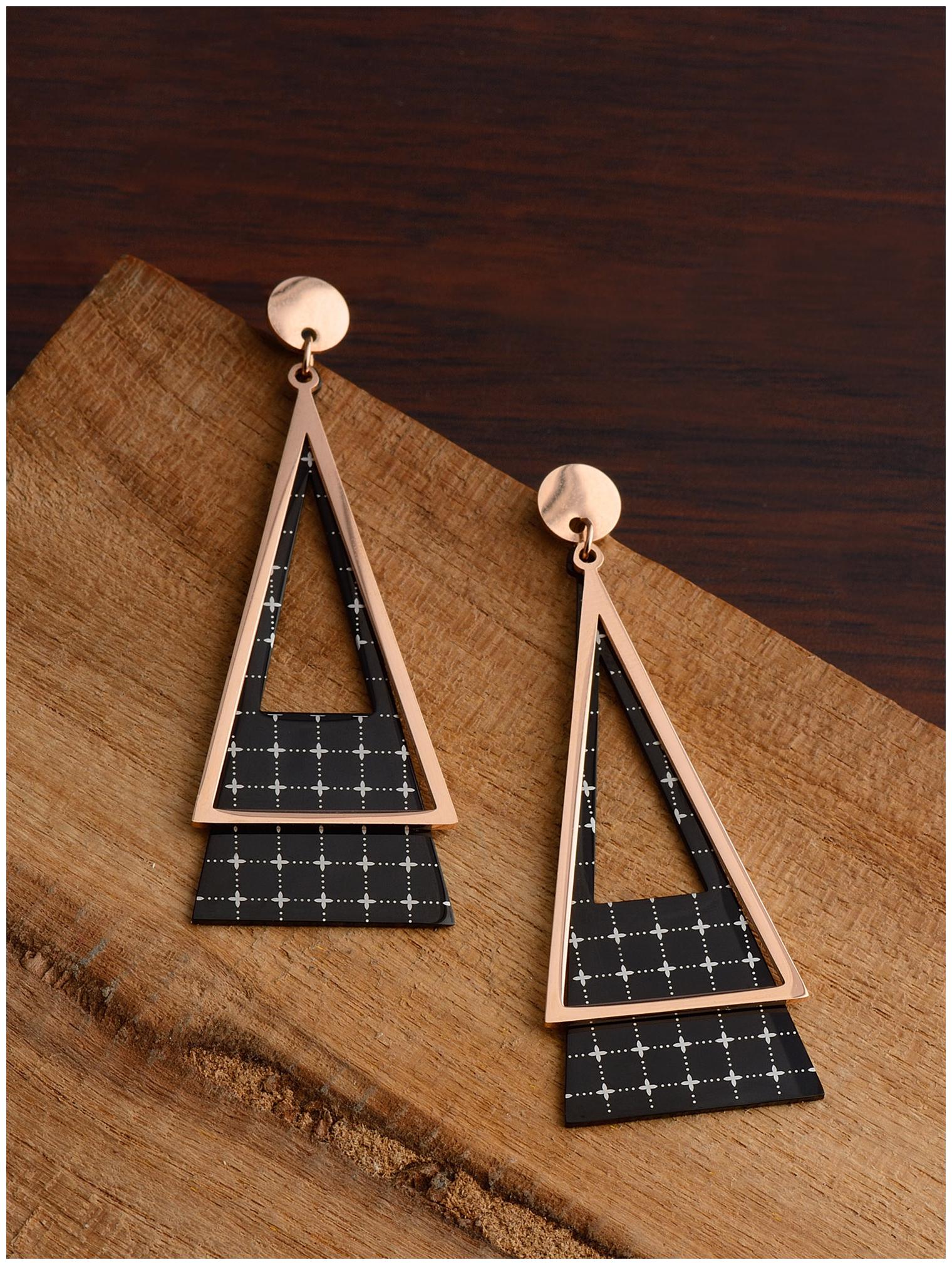 

E2O Contemporary Rose Gold Metal Drop For Women