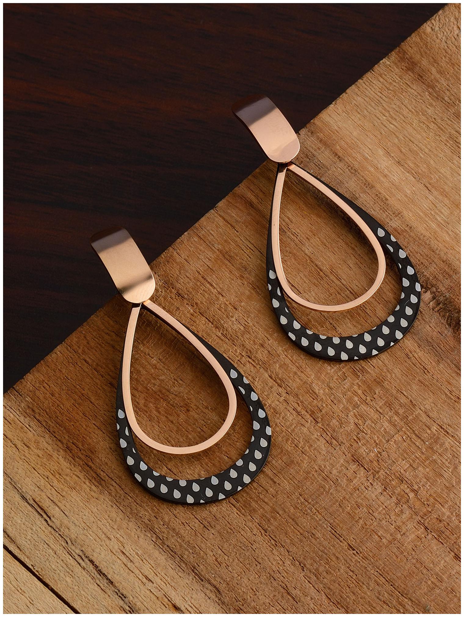 

E2O Dual Tear Black Metal Drop For Women