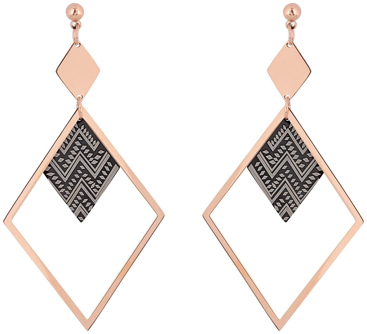 

E2O Multicolour Triangle Shape Rosegold Drop Earring