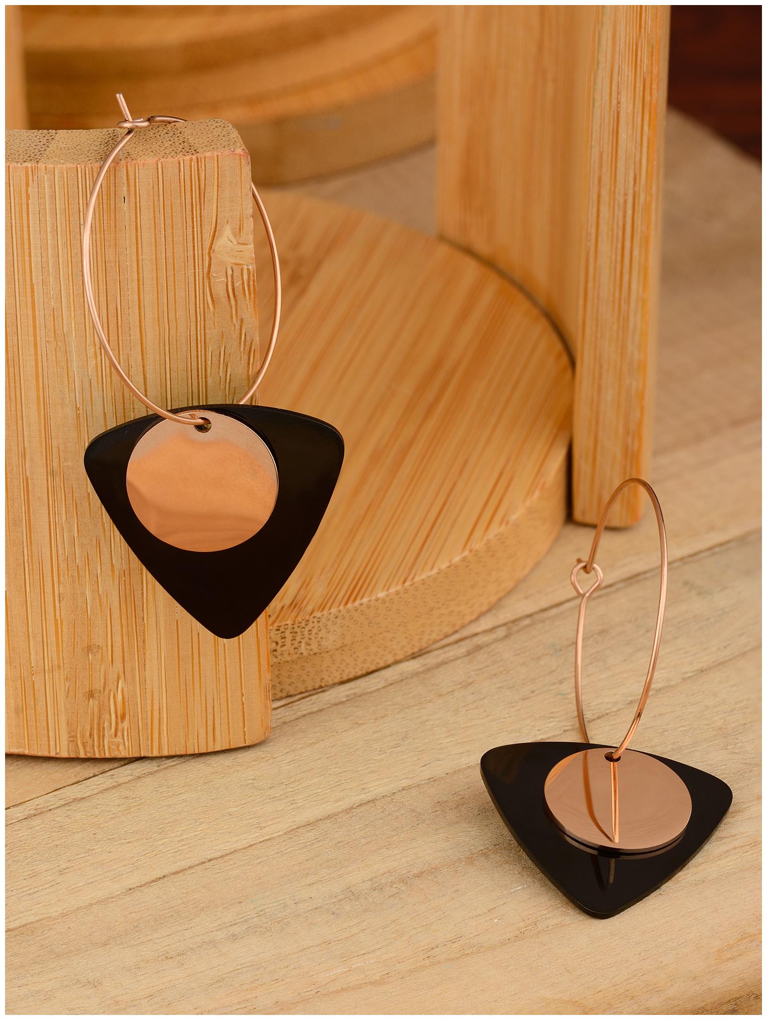 

E2O Rose Black Metal Hoop For Women