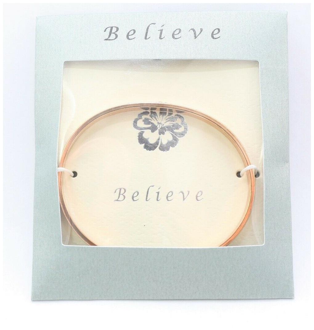 

E8 Women s Girl s Jewelry Gold Bangle Bracelet - Believe 9106TB20