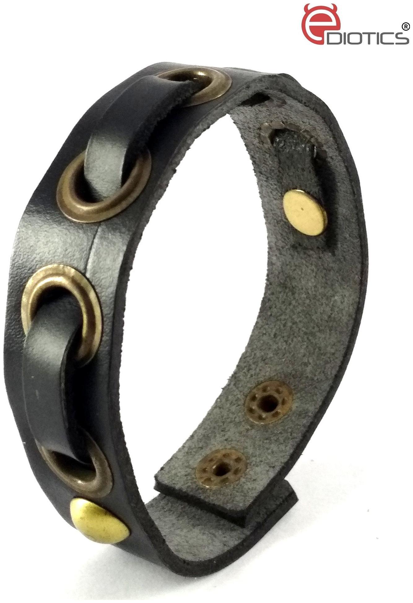 

Ediotics Trendy Stylish Handcrafted Leather Wrist Band Bracelet for Men (Code MB4)
