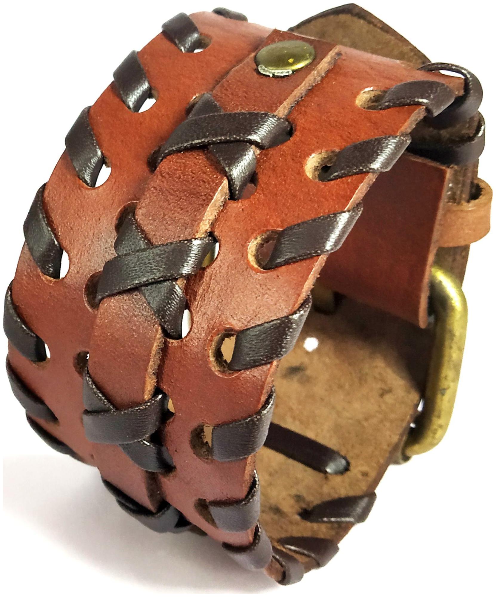 

Ediotics Trendy Stylish Handcrafted Leather Wrist Band Bracelet for Men (Code MB13)