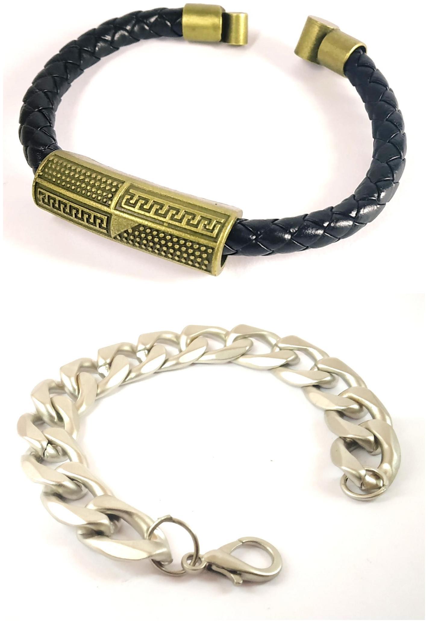 

Ediotics Trendy Stylish Handcrafted Leather Wrist Band Bracelet for Men (Code MB15 MB16)