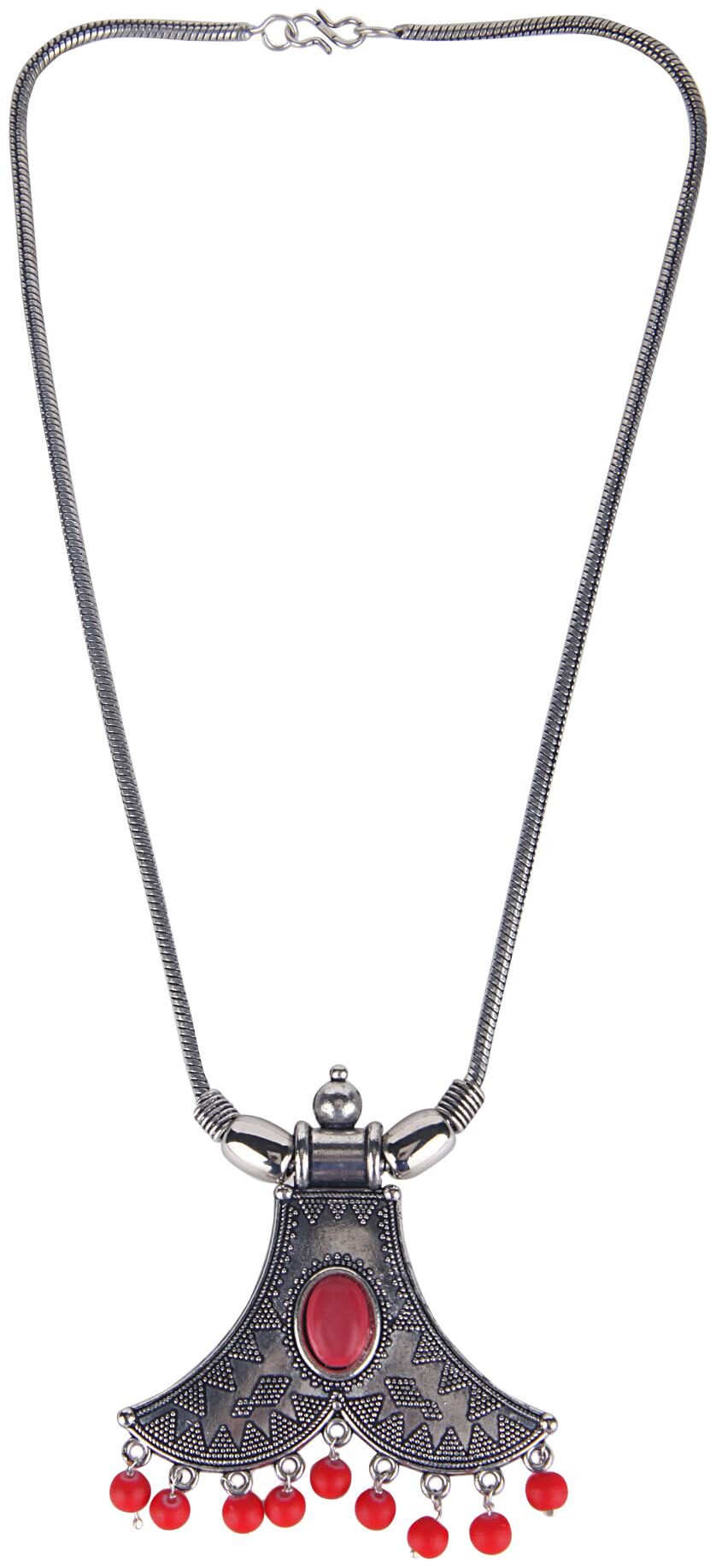 

Efulgenz Boho Vintage Antique Oxidized Silver Stylish Fashion Party Wear Chain Pendant Necklace Jewellery