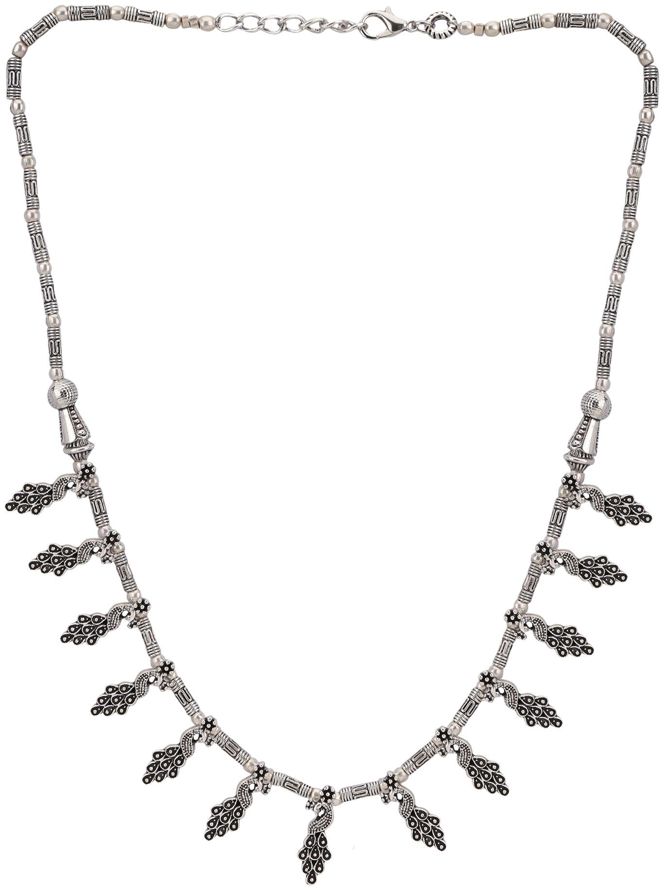 

Efulgenz Boho Vintage Antique Oxidized Silver Stylish Fashion Party Wear Choker Necklace Jewellery