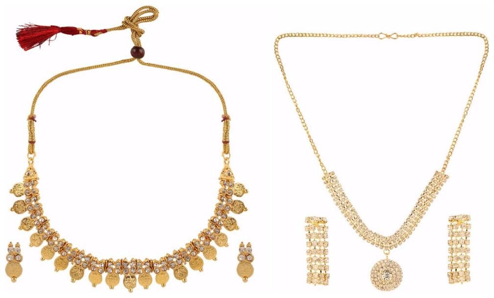 

Efulgenz Designer Combo of Traditional Necklace Set Jewellery for Girls and Women