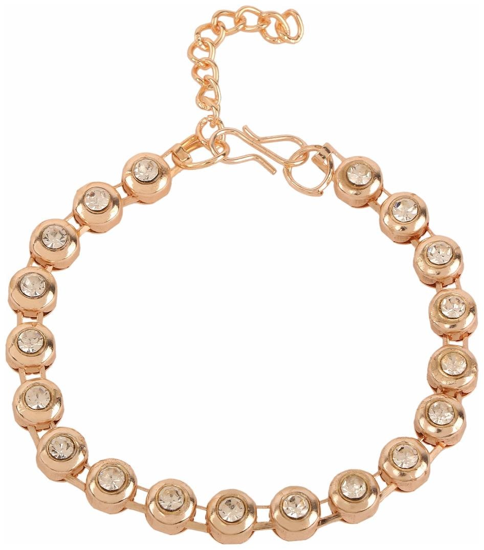 

Efulgenz Designer Gold Plated Crystal Charm Bracelet for Girls and Women
