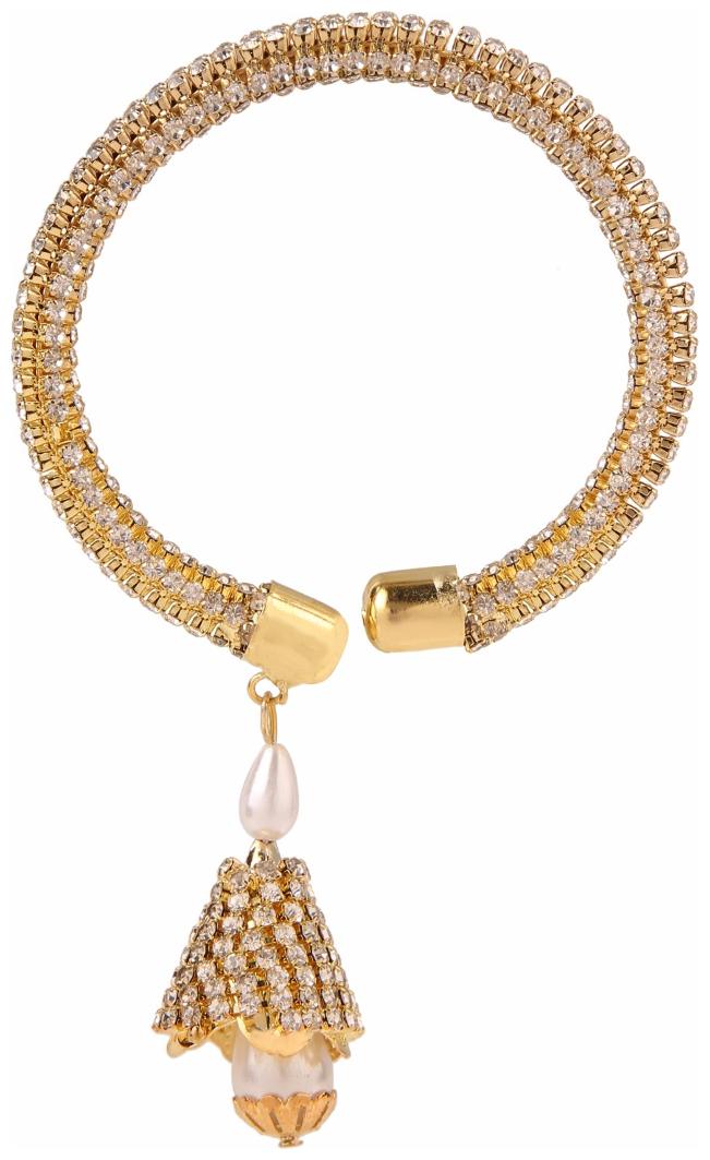 

Efulgenz Designer Gold Plated Crystal Kada Bracelet for Girls and Women