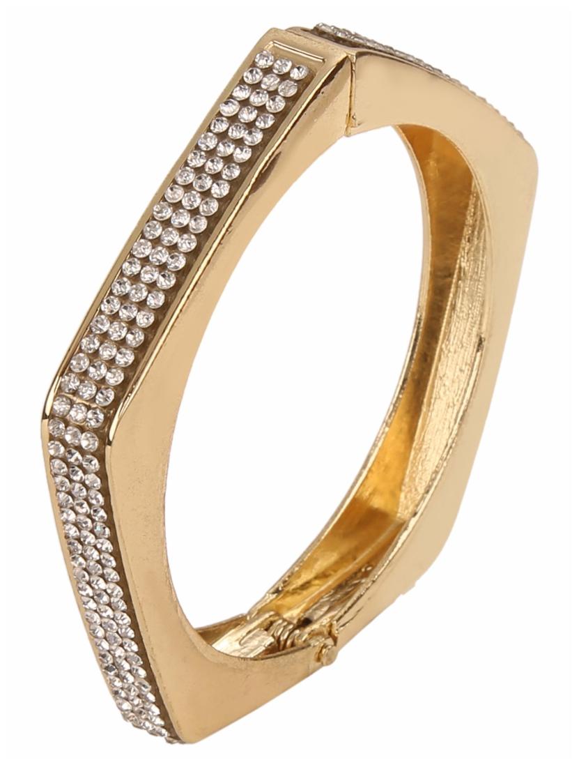 

Efulgenz Designer Gold Plated Crystal Kada Bracelet for Girls and Women