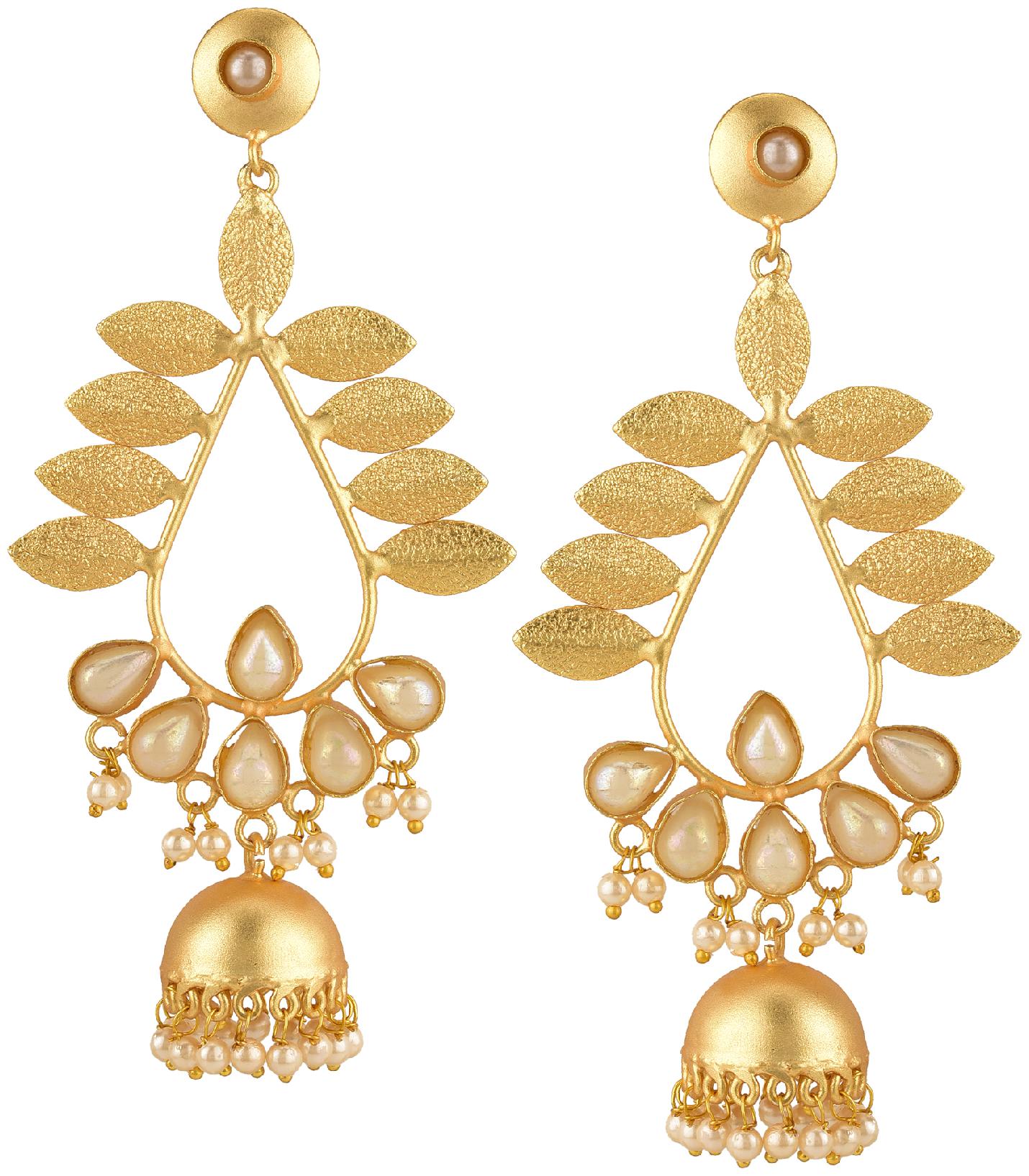 

Efulgenz Fashion Jewellery Stylish Latest Designer Wedding Fancy Party Wear Dangler Jhumka Jhumki Earring Set