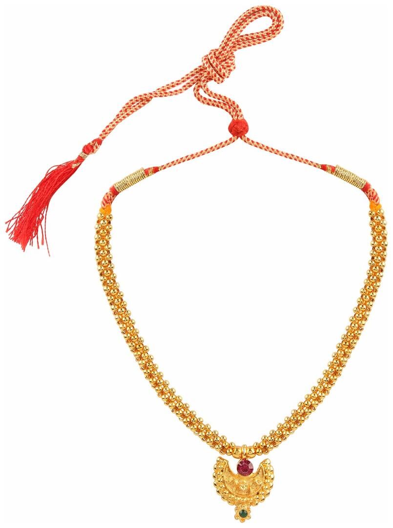 

Efulgenz Gold Plated Pink and Green Thushi Necklace for Girls and Women